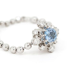 Load image into Gallery viewer, “snowflakes”<br>Aquamarine Chain-Ring<br>256AJ