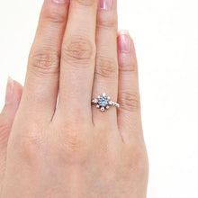 Load image into Gallery viewer, “snowflakes”<br>Aquamarine Chain-Ring<br>256AJ