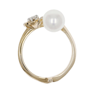 “Anemone”<br>Akoya Pearl Diamond Ring<br>1516A