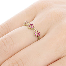 Load image into Gallery viewer, “fleurs”&lt;br&gt;Ruby Chain-Ring&lt;br&gt;1331B

