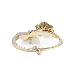 “Anemone”<br>Akoya Pearl Diamond Ring<br>1516A