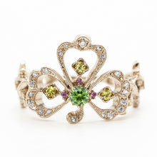 Load image into Gallery viewer, “Trois Feuilles”<br>Demantoid Garnet Ring<br>1044B
