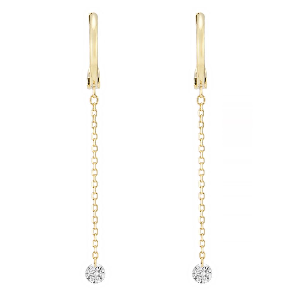 Laser-Holed Diamond Earrings<br>1309B
