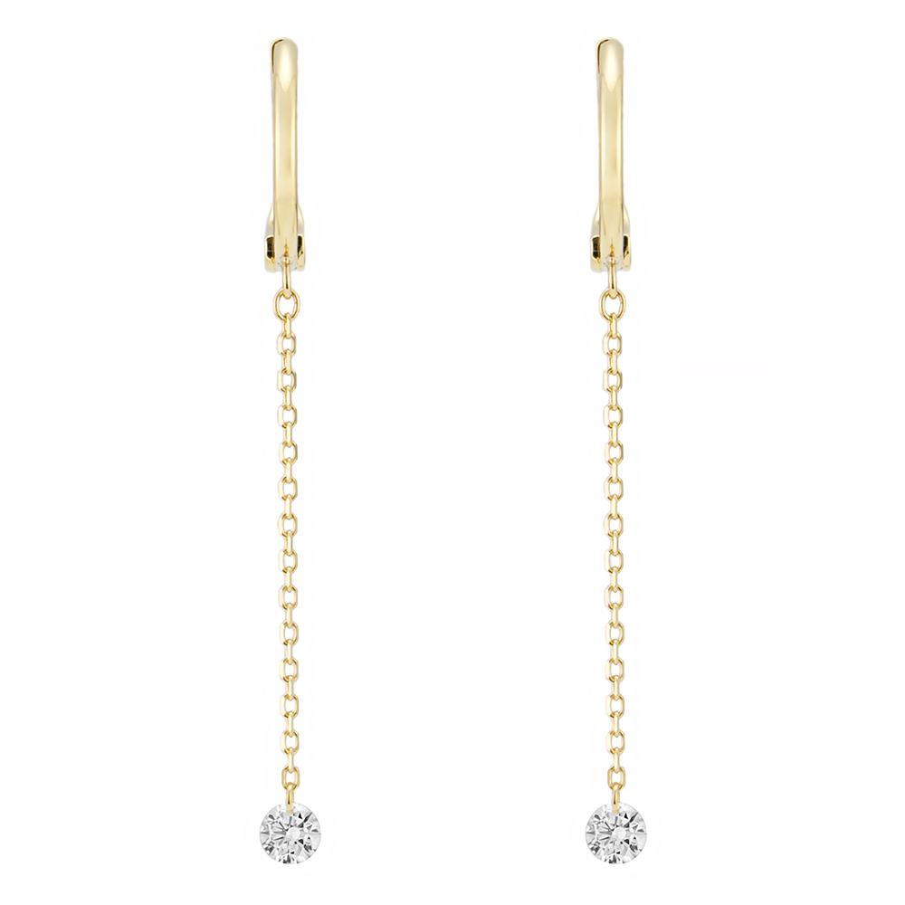 1309B<br>Laser-Holed Diamond Earrings