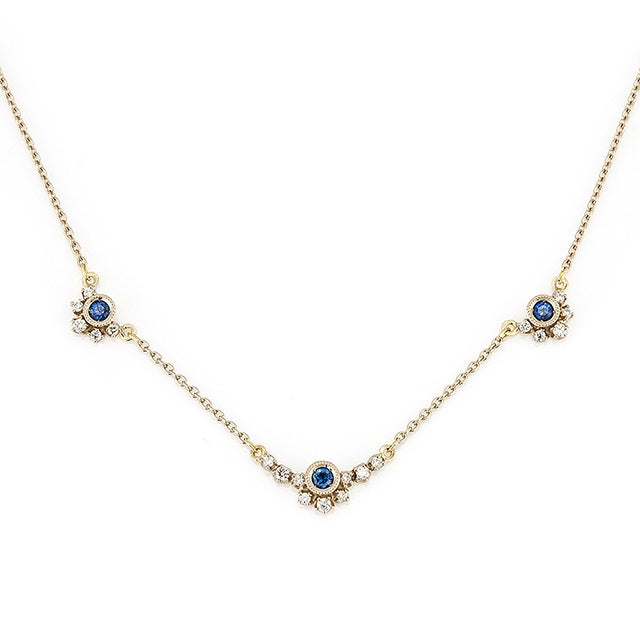 “Clair de lune”<br>Blue Sapphire Necklace<br>1011B