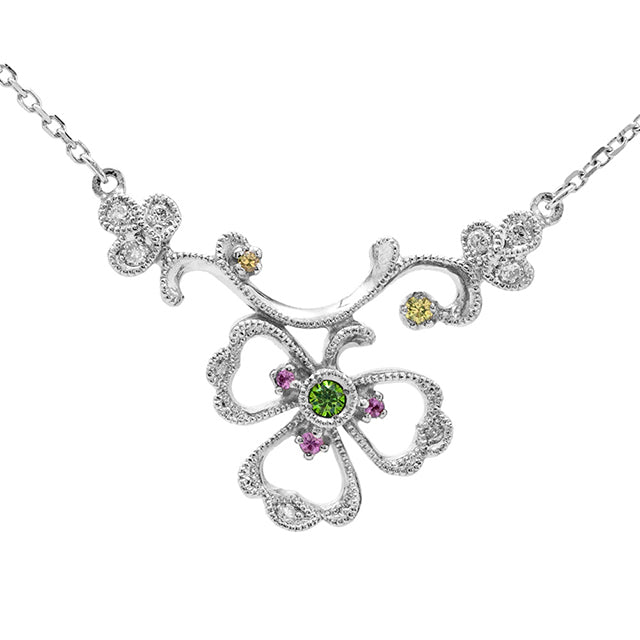 “Trois Feuilles”<br>Demantoid Garnet Necklace<br>1045B