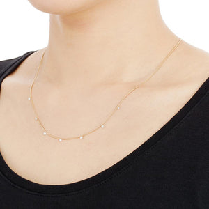 811FL<br>Laser-Holed Diamond Necklace