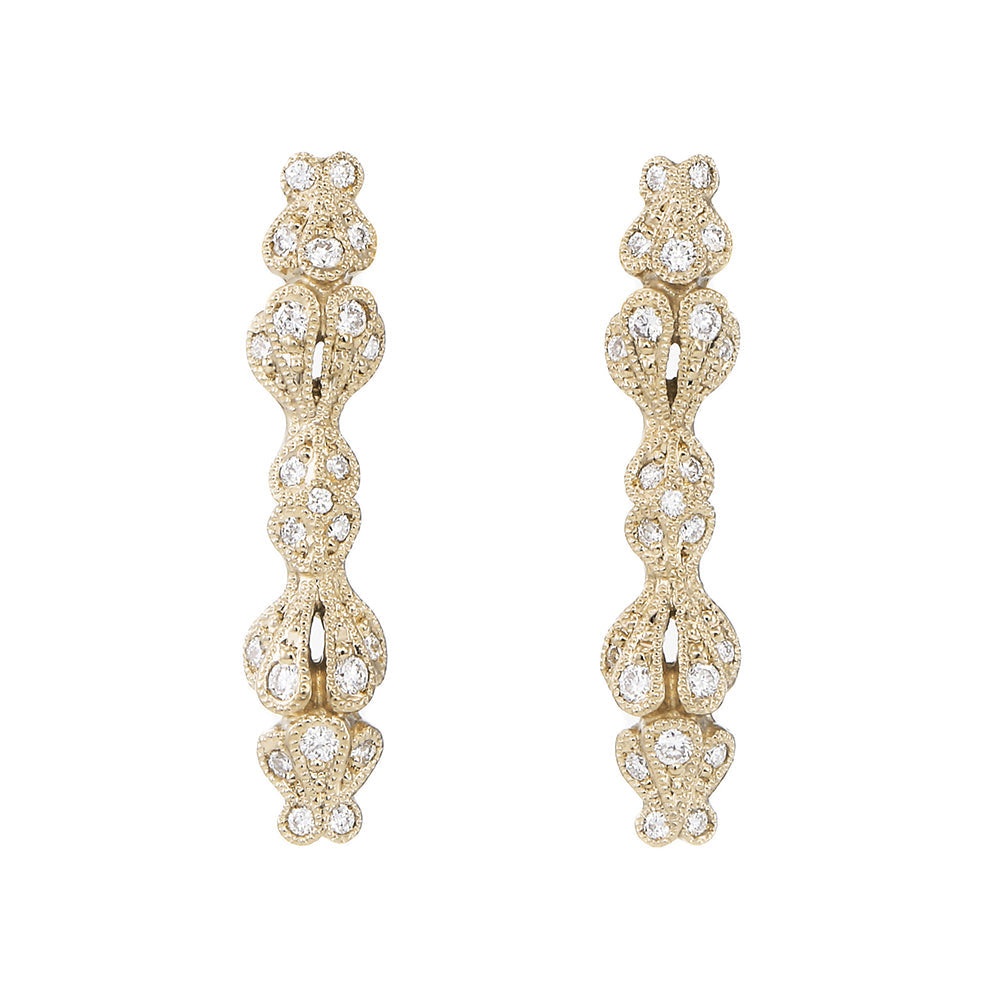 1493A<br>“Leaves”<br>Diamond Pierced-earrings