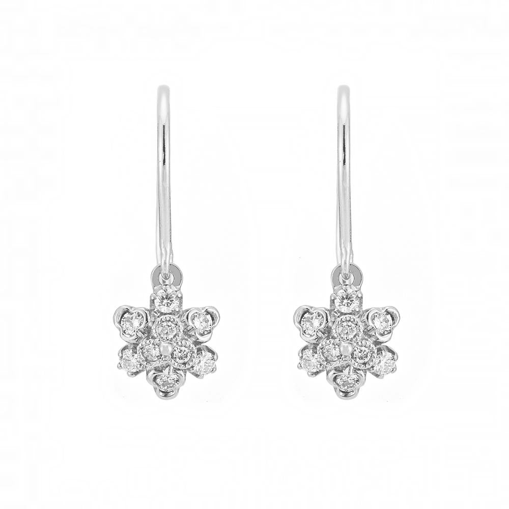 1337A_AP<br>- fleurs -<br>Diamond pierced-earrings