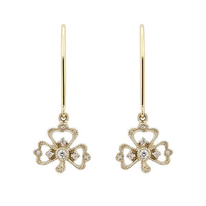 1047A-AP<br>“Trois Feuilles”<br>Diamond Pierced-earrings