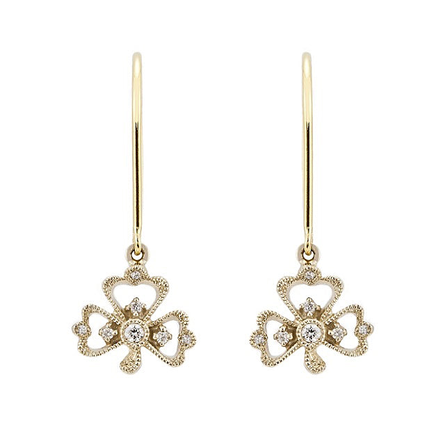 1047A-AP<br>“Trois Feuilles”<br>Diamond Pierced-earrings