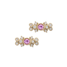 將圖片載入圖庫檢視器 1509C Pink Sapphire Earrings&lt;br&gt;- bow -
