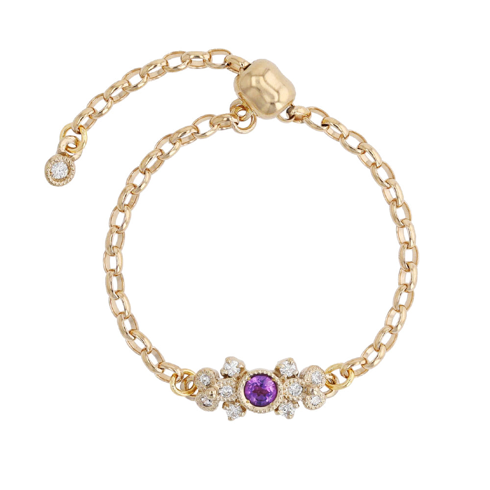 1510B Amethyst Chain-ring<br>- bow -