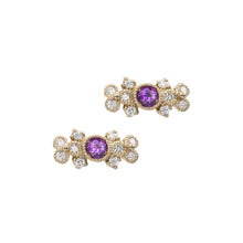 將圖片載入圖庫檢視器 1509B Amethyst Earrings&lt;br&gt;- bow -

