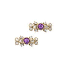 Load image into Gallery viewer, 1509B Amethyst Earrings&lt;br&gt;- bow -

