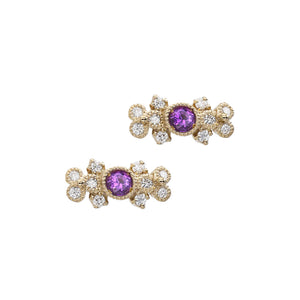 1509B Amethyst Earrings<br>- bow -