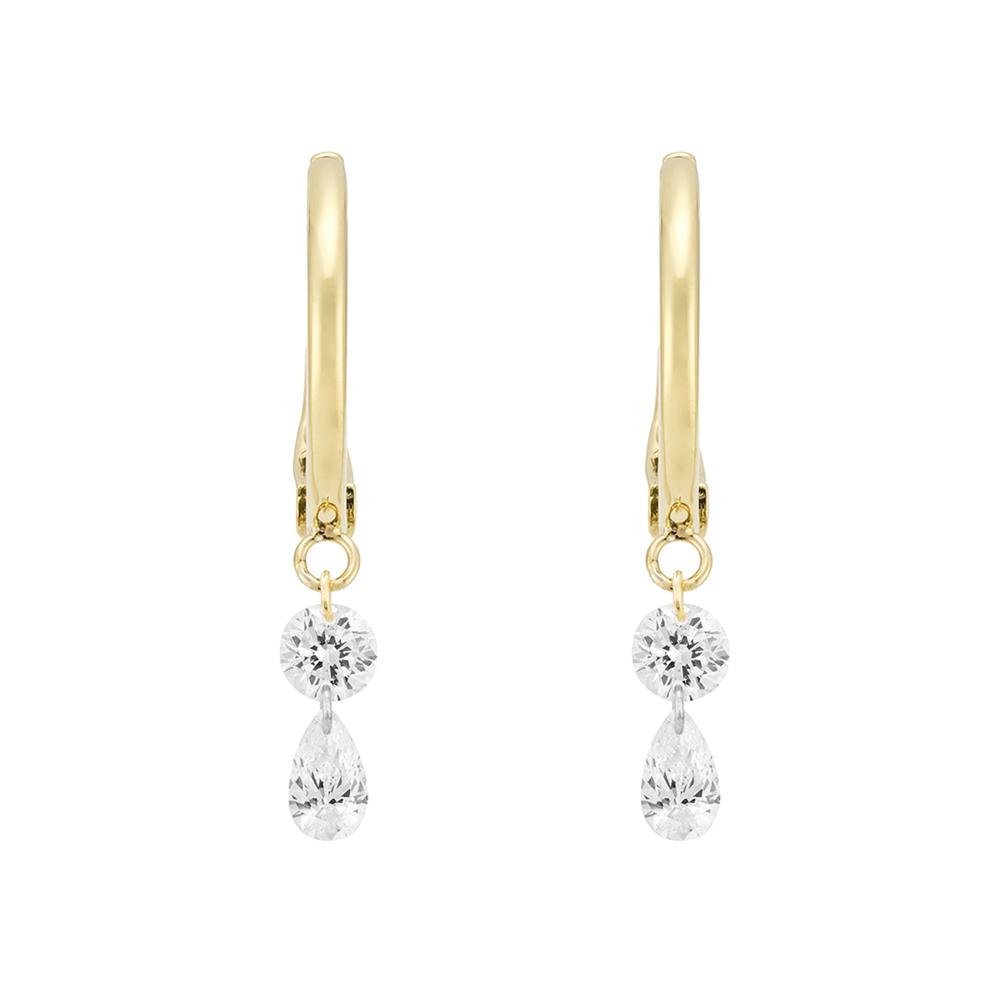 1308G<br>Laser-Holed Diamond Earrings