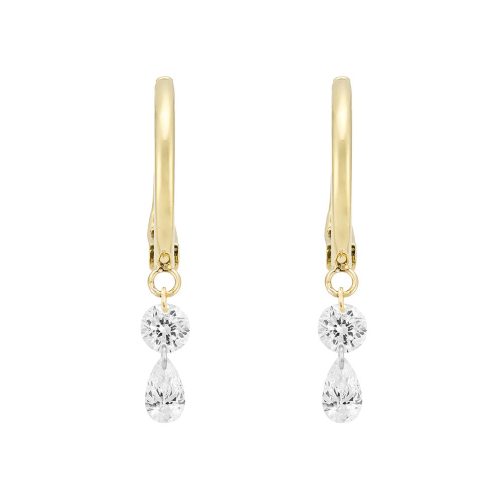 Laser-Holed Diamond Earrings<br>1308G