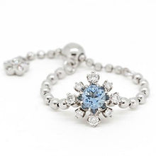 Load image into Gallery viewer, “snowflakes”&lt;br&gt;Aquamarine Chain-Ring&lt;br&gt;256AJ
