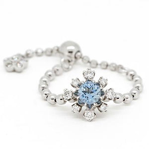 “snowflakes”<br>Aquamarine Chain-Ring<br>256AJ