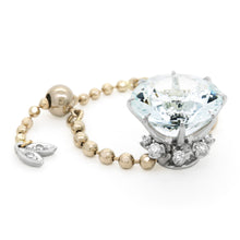 Load image into Gallery viewer, 260GU&lt;br&gt;Round Brilliant Cut Aquamarine Chain-ring
