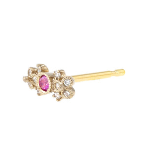 1509C Pink Sapphire Earrings<br>- bow -
