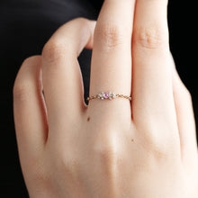 將圖片載入圖庫檢視器 1510C Pink Sapphire Chain-ring&lt;br&gt;- bow -
