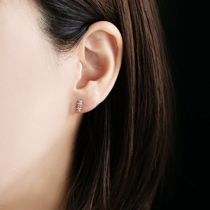 1509C Pink Sapphire Earrings<br>- bow -