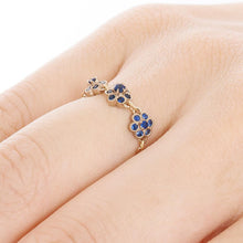 Load image into Gallery viewer, “fleurs”&lt;br&gt;Sapphire Chain-Ring&lt;br&gt;1331C
